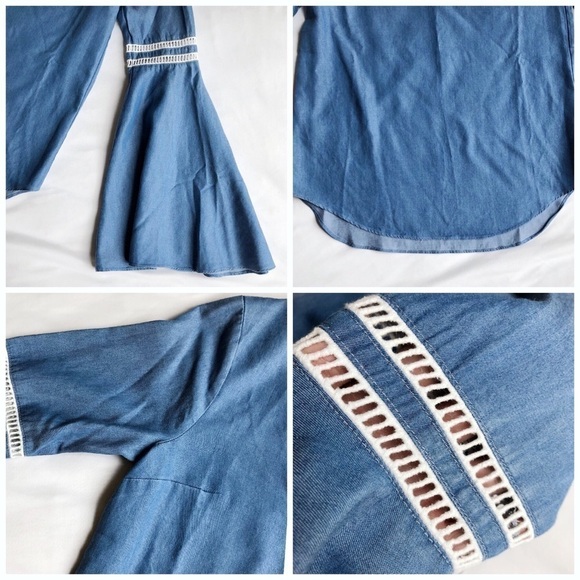 Lovers + Friends Bell Sleeve Chambray Top - Picture 6 of 8